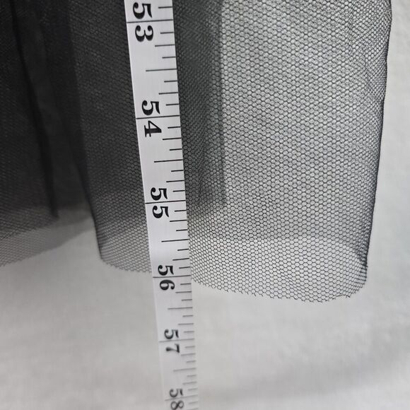 Ekaliy Black Mesh Long Sleeve Belted Dress  2XL Casual Glam Sheer Overlay V-Neck - Picture 10 of 11